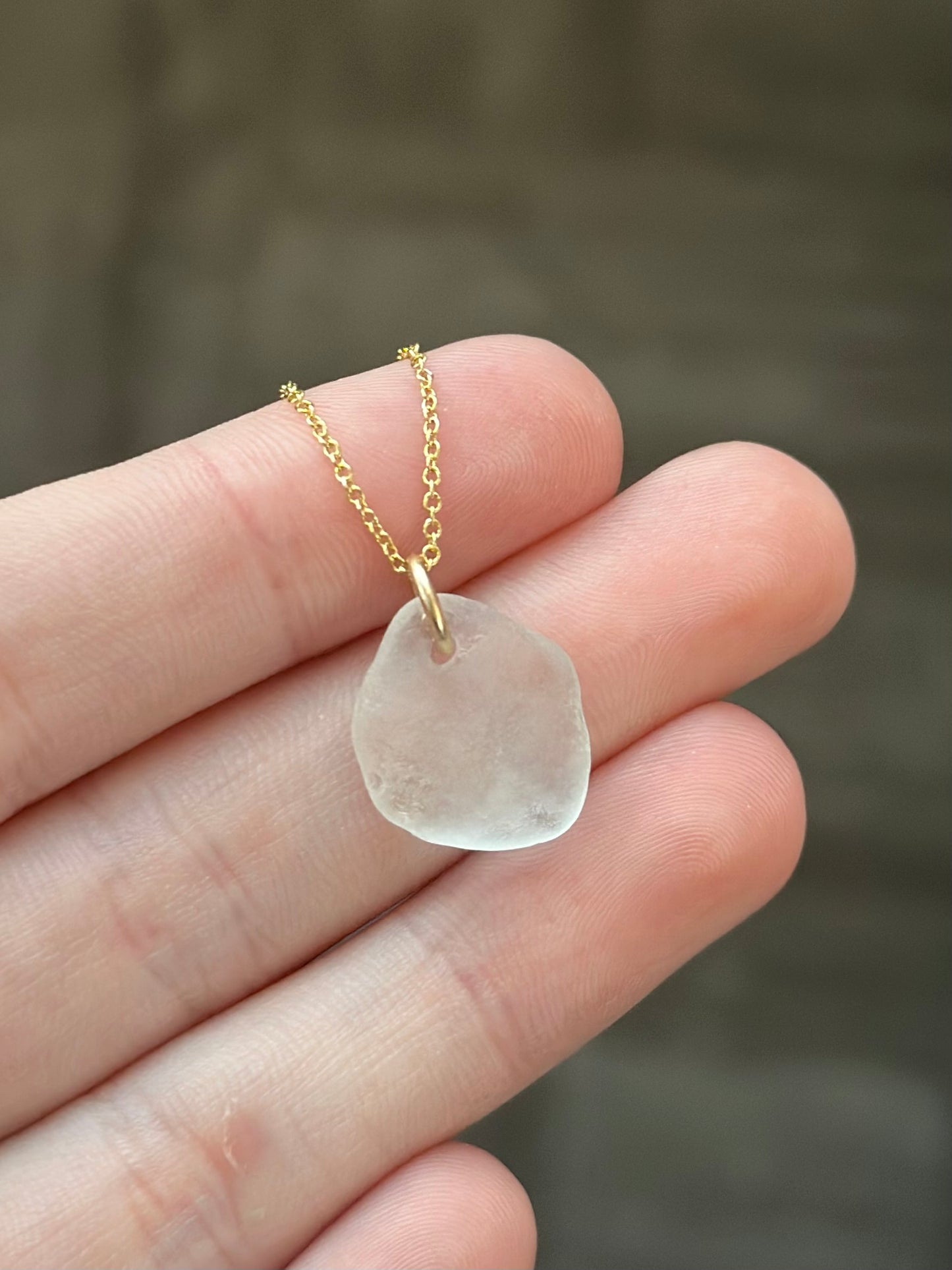 14/20K Gold Filled Sea Glass Necklace