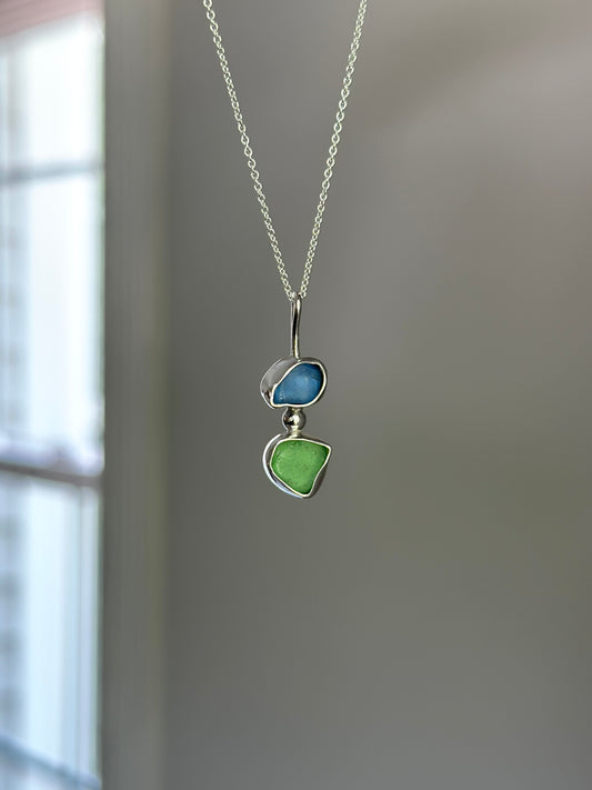 Double Sea Glass Pendant