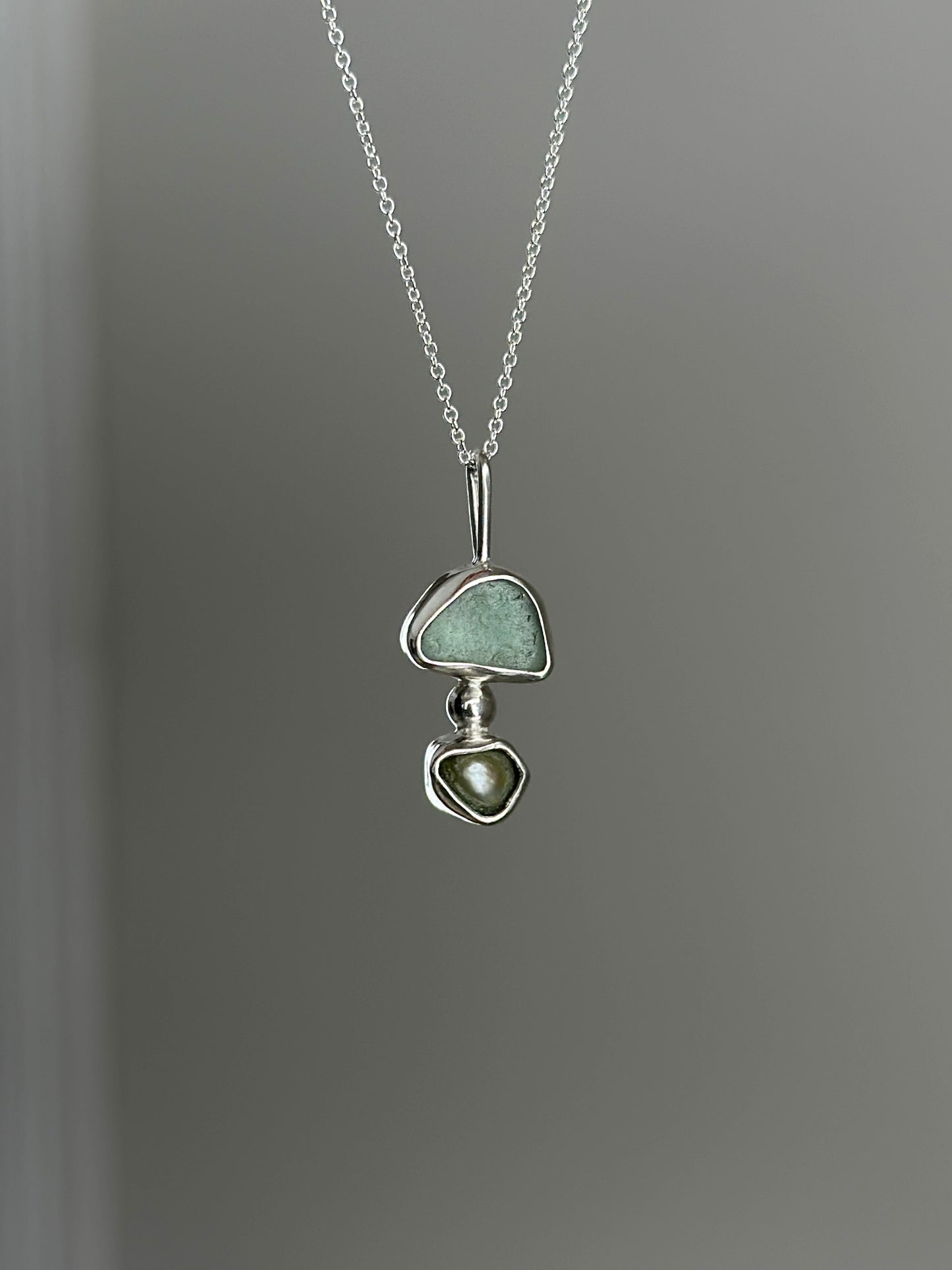 Sea Glass & Pearl Necklace