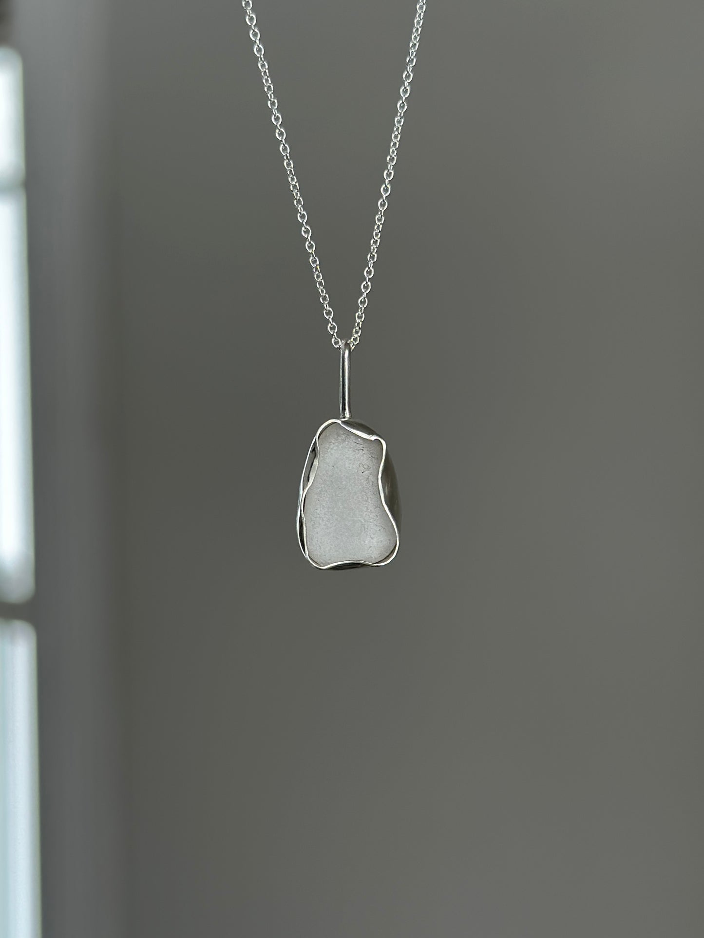 Sea Glass Necklace - Wavy Bezel