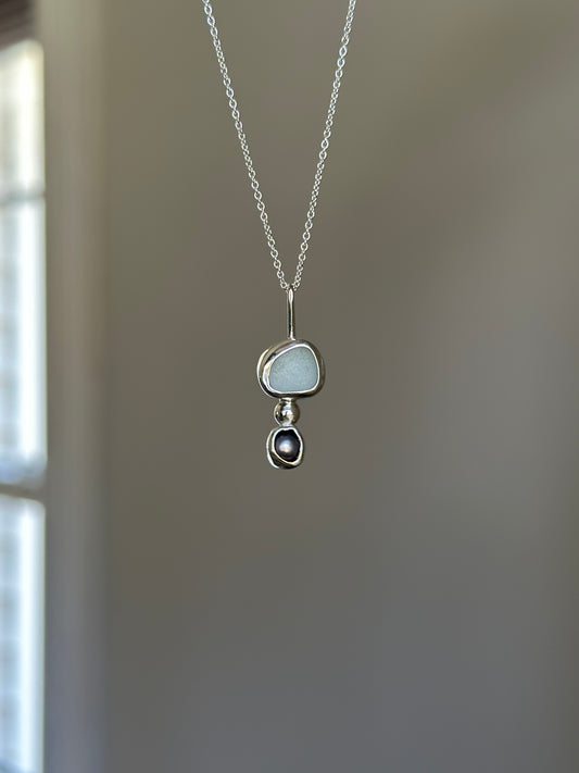 Sea Glass & Pearl Necklace