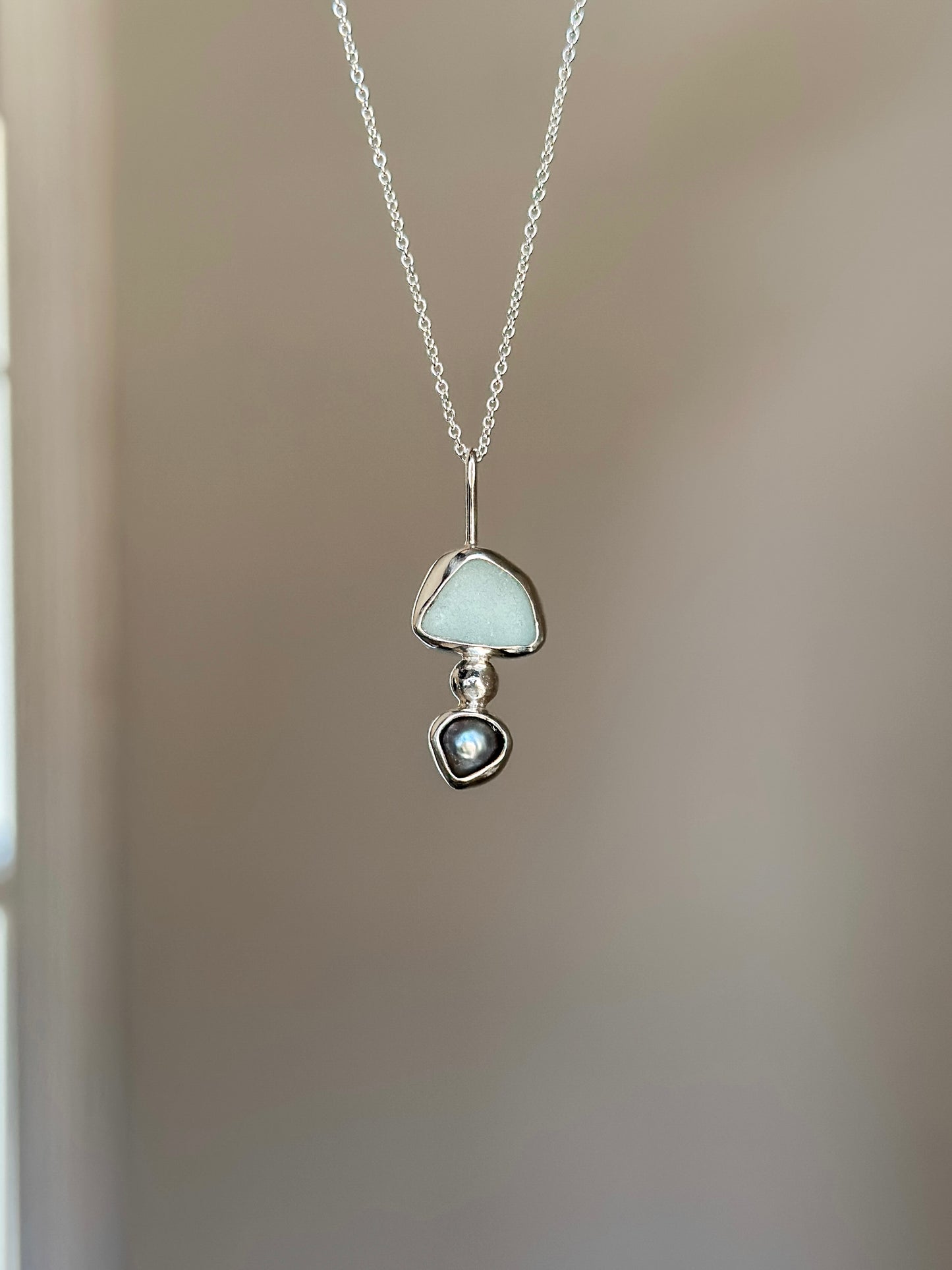 Sea Glass & Pearl Necklace