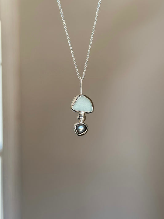 Sea Glass & Pearl Necklace