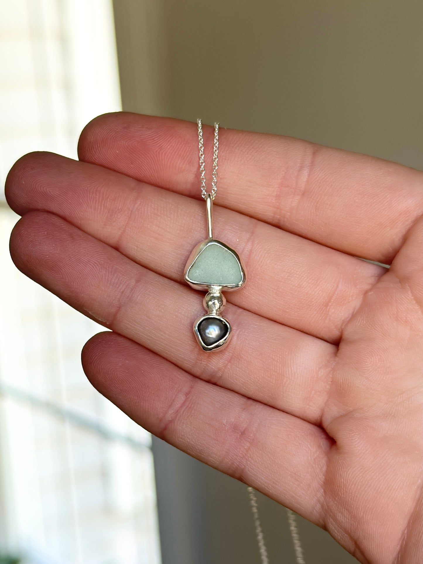 Sea Glass & Pearl Necklace