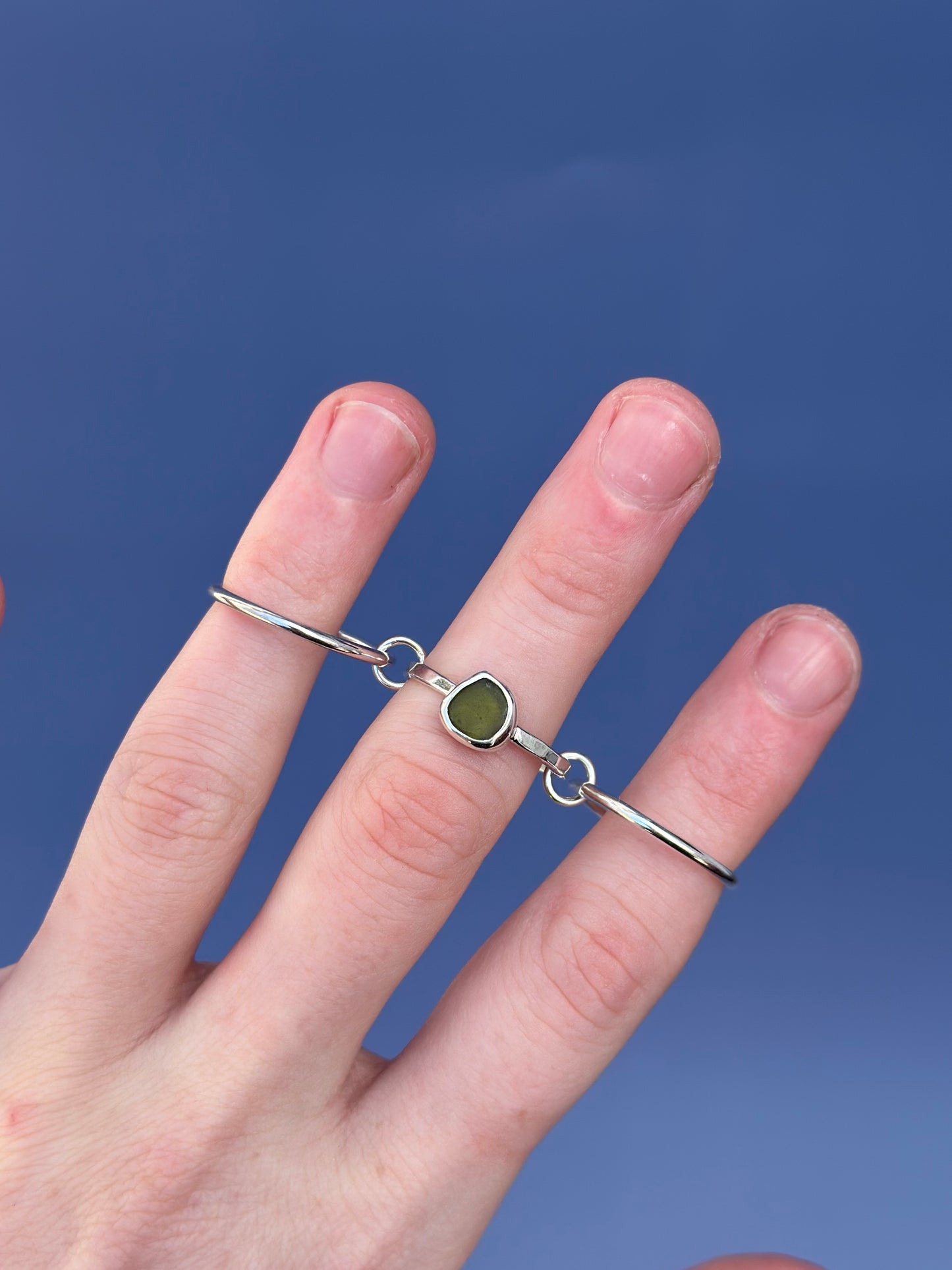 Sea Glass Stacker Ring - Size 6.5