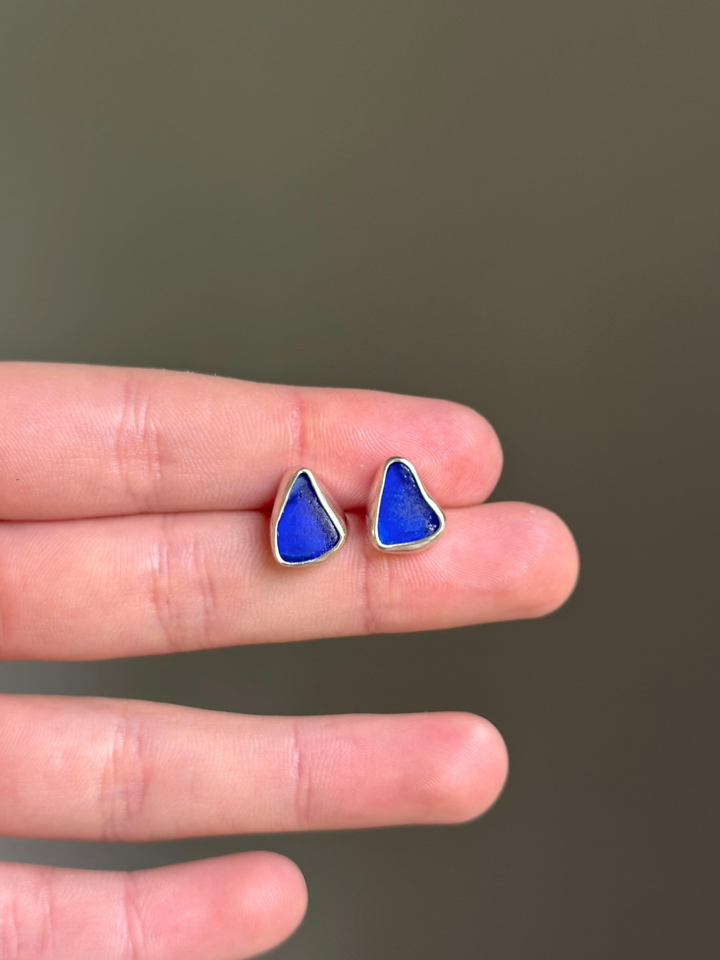 Sea Glass Stud Earrings