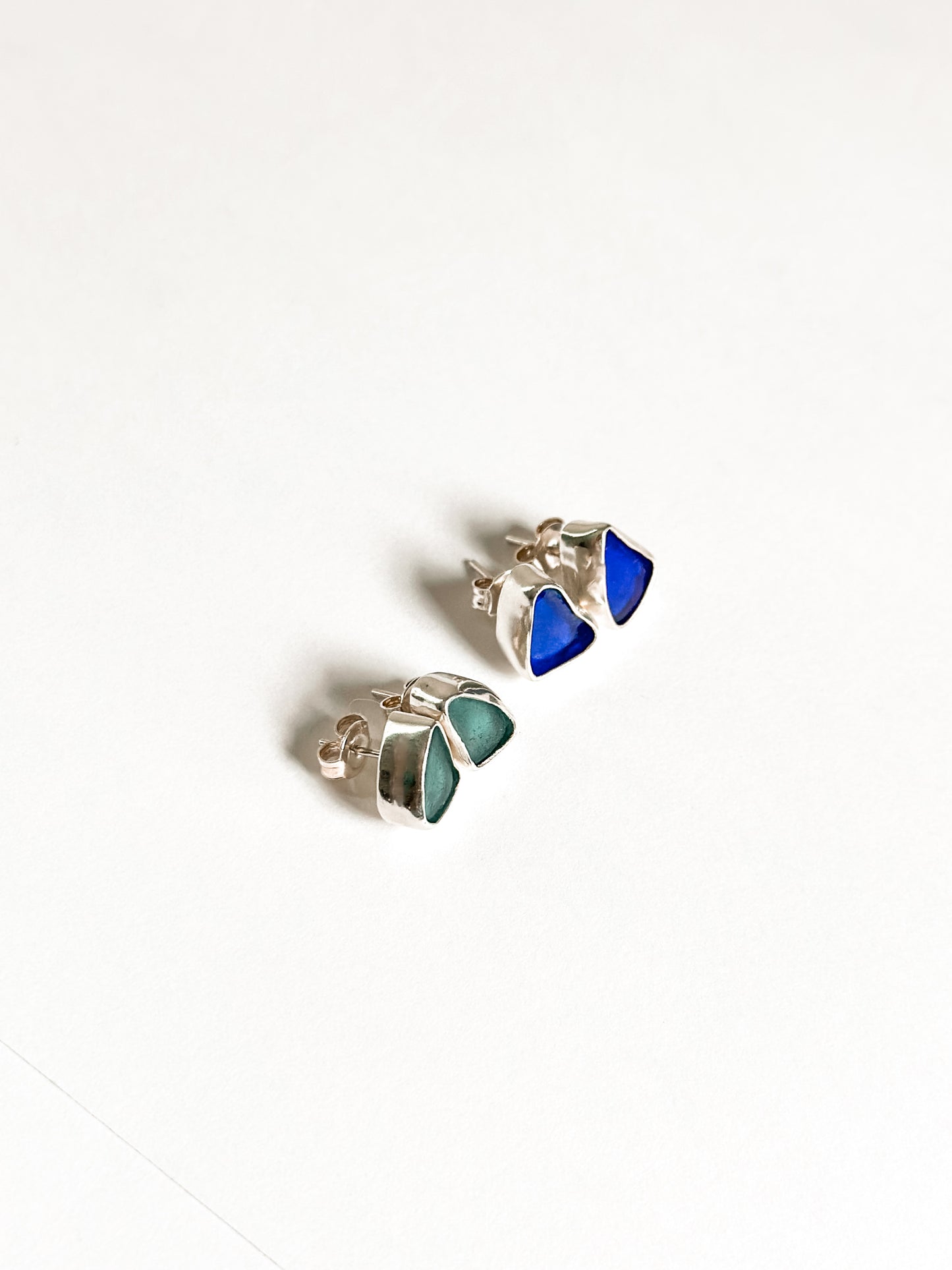 Sea Glass Stud Earrings